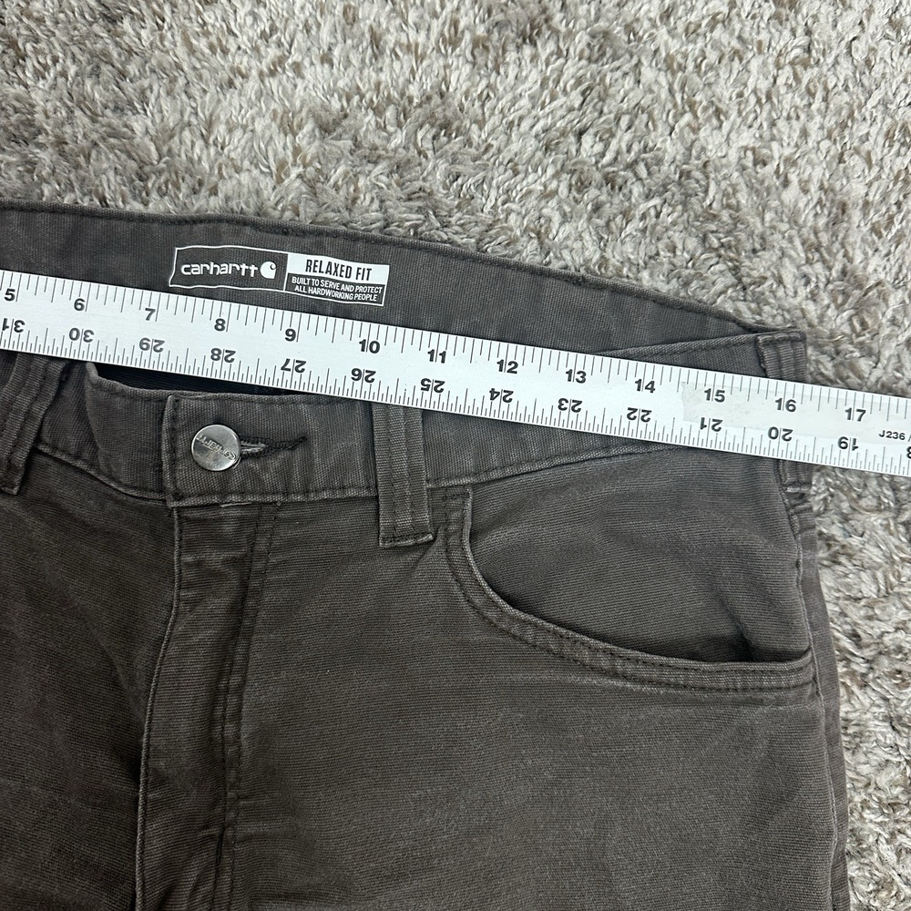 Carhartt Jeans Mens 34x32 Brown Denim Workwear Cargo Pocket Relaxed Rugged Flex - Picture 6 of 8